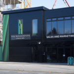 exterior of marketing suite for Rushgroves