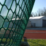 Outside of temporary building for athletics training facility