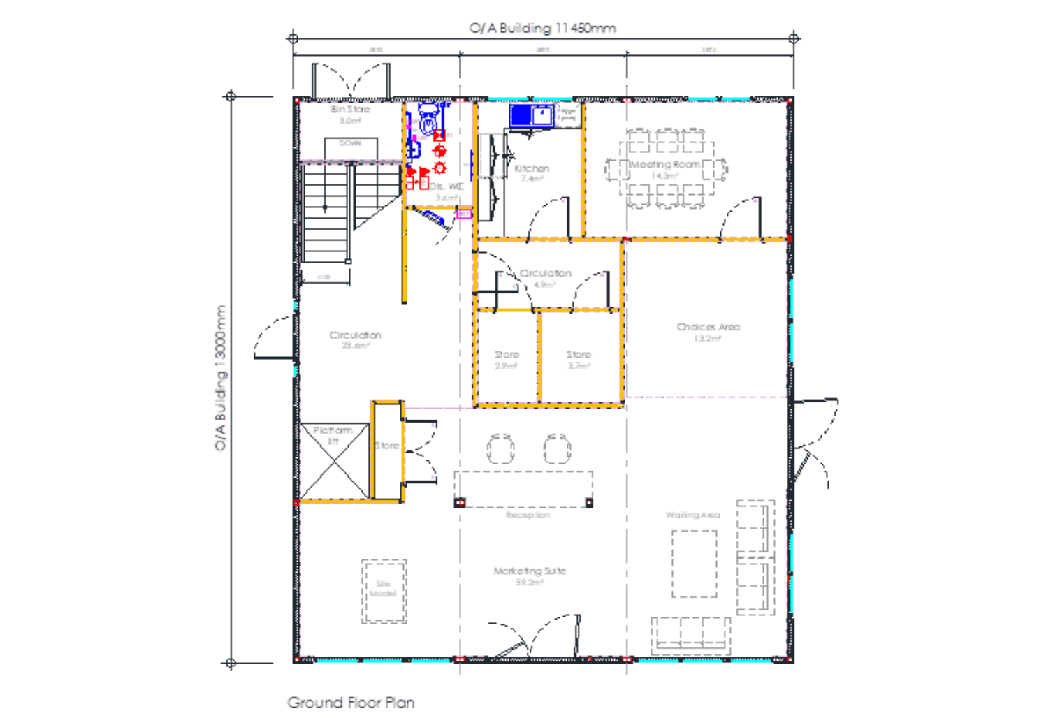 Drawing of marketing suite