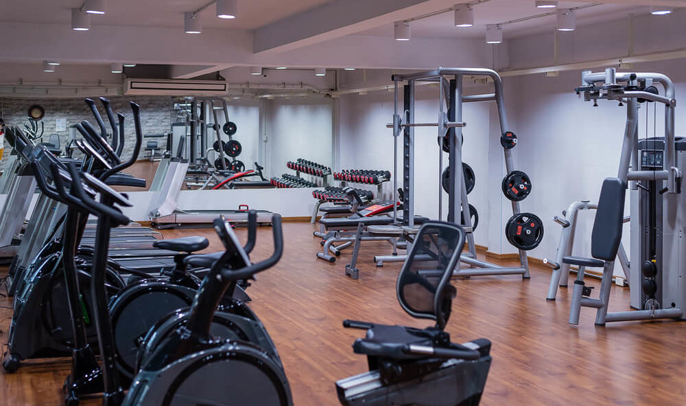 temporary gym in modular fitness building