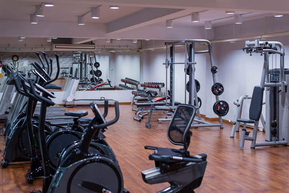 temporary gym in modular fitness building