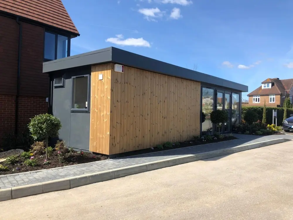 Exterior of marketing suite